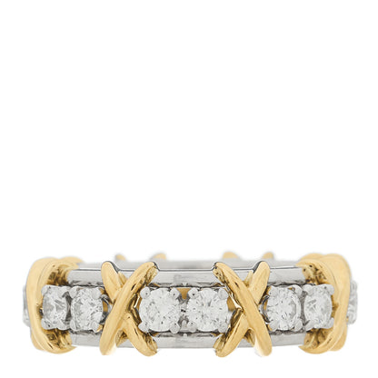 Tiffany Platinum 18K Yellow Gold Diamond Schlumberger Sixteen Stone Ring 52 6 3 of 6