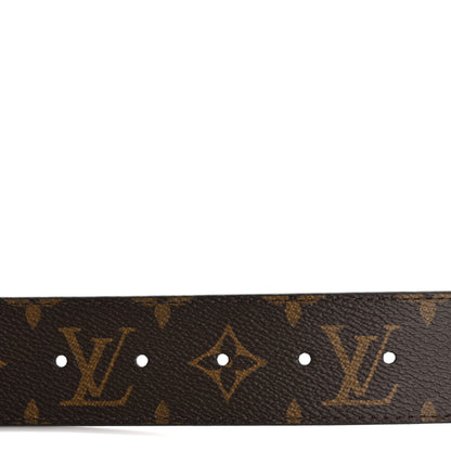 Louis Vuitton Calfskin Monogram 40mm LV Initiales Reversible Belt 85 34 Black 3 of 6