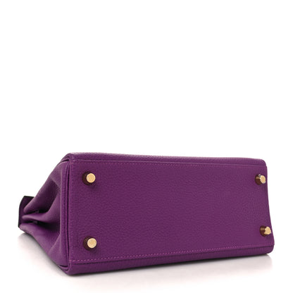 Hermes Togo Horseshoe Kelly Retourne 25 Anemone 4 of 13