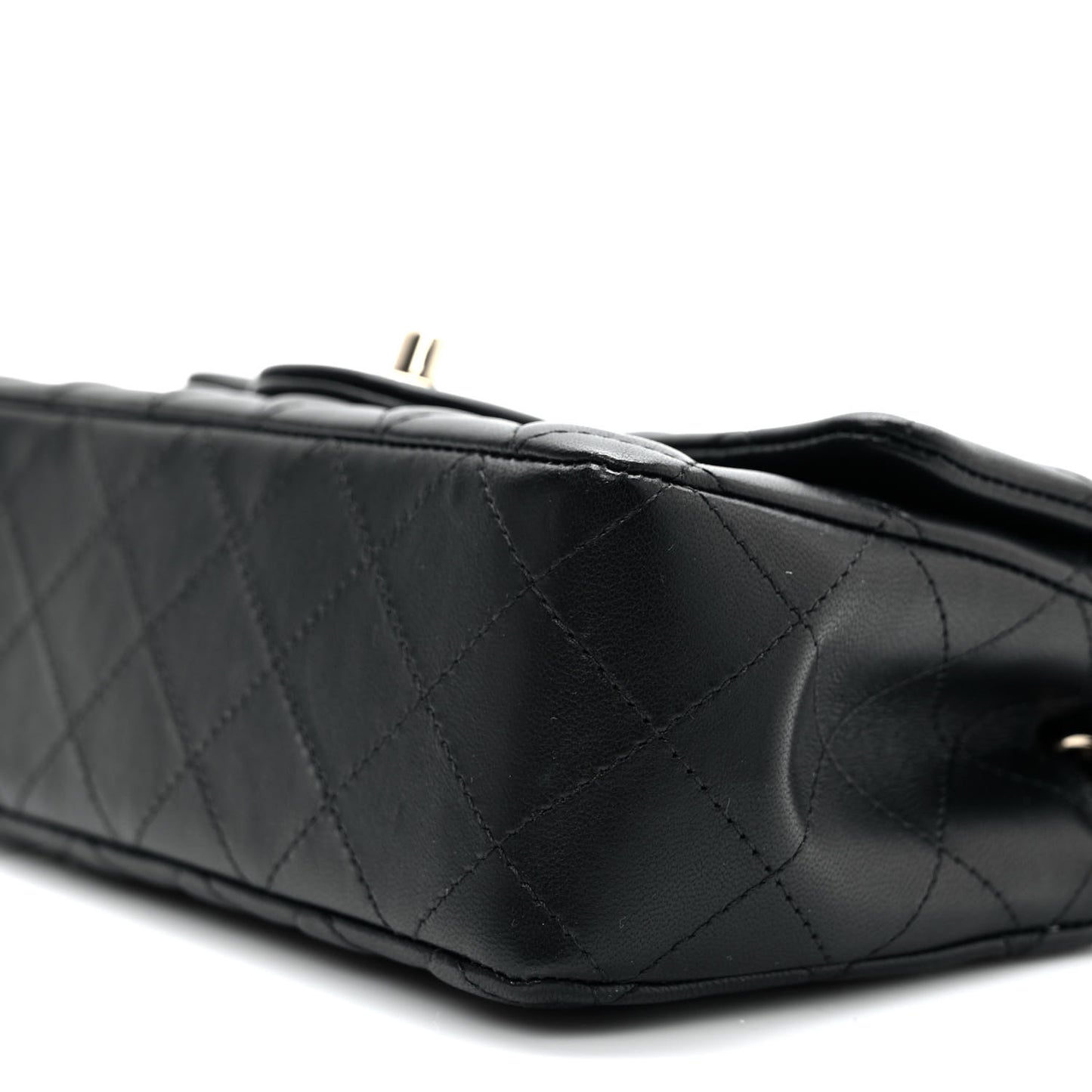 Lambskin Quilted Mini Rectangular Flap Black