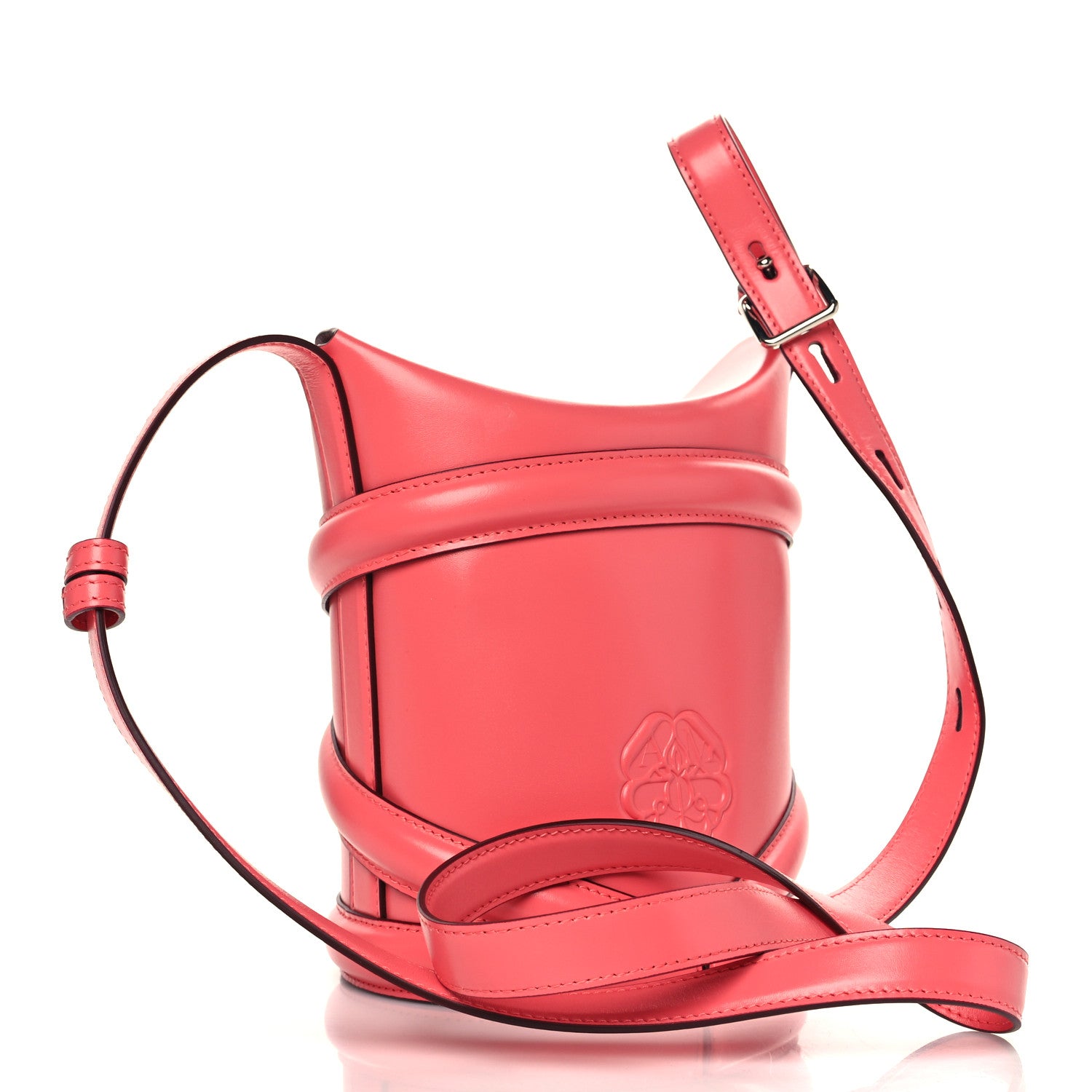 Alexander McQueen Calfskin The Curve Small Shoulder Bag Coral 2 of 8