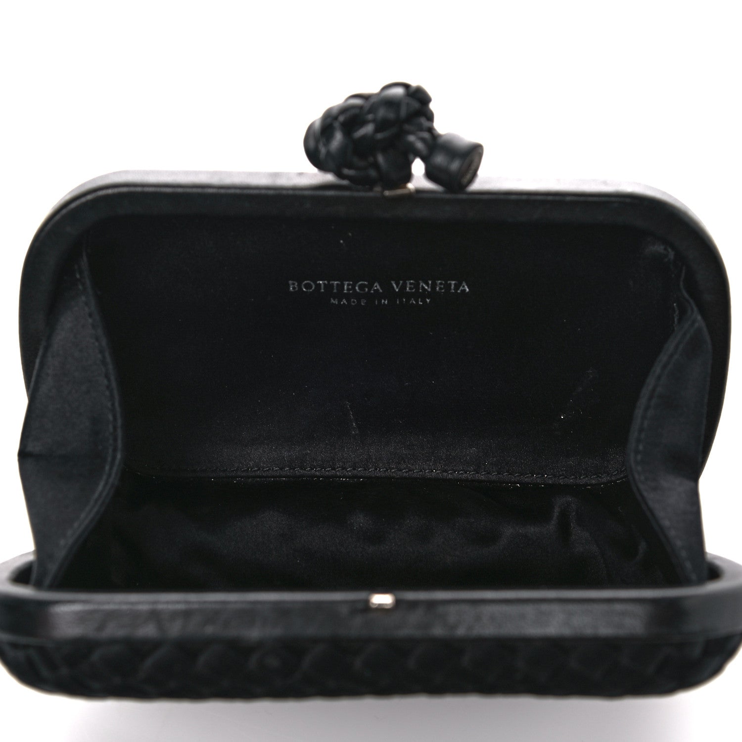 Bottega Veneta Satin Intreccio Impero Knot Clutch Black 5 of 18