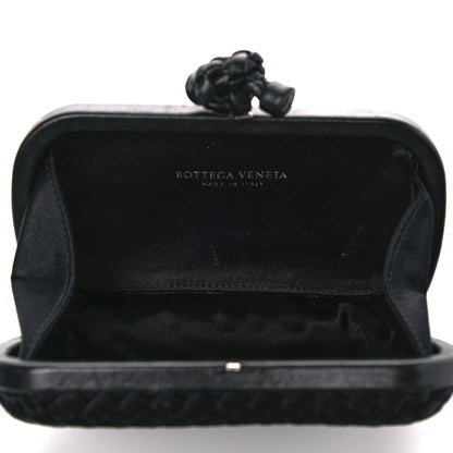 Bottega Veneta Satin Intreccio Impero Knot Clutch Black 5 of 18