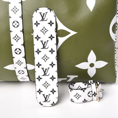 Louis Vuitton Monogram Giant Keepall Bandouliere 50 Kaki Beige 8 of 10
