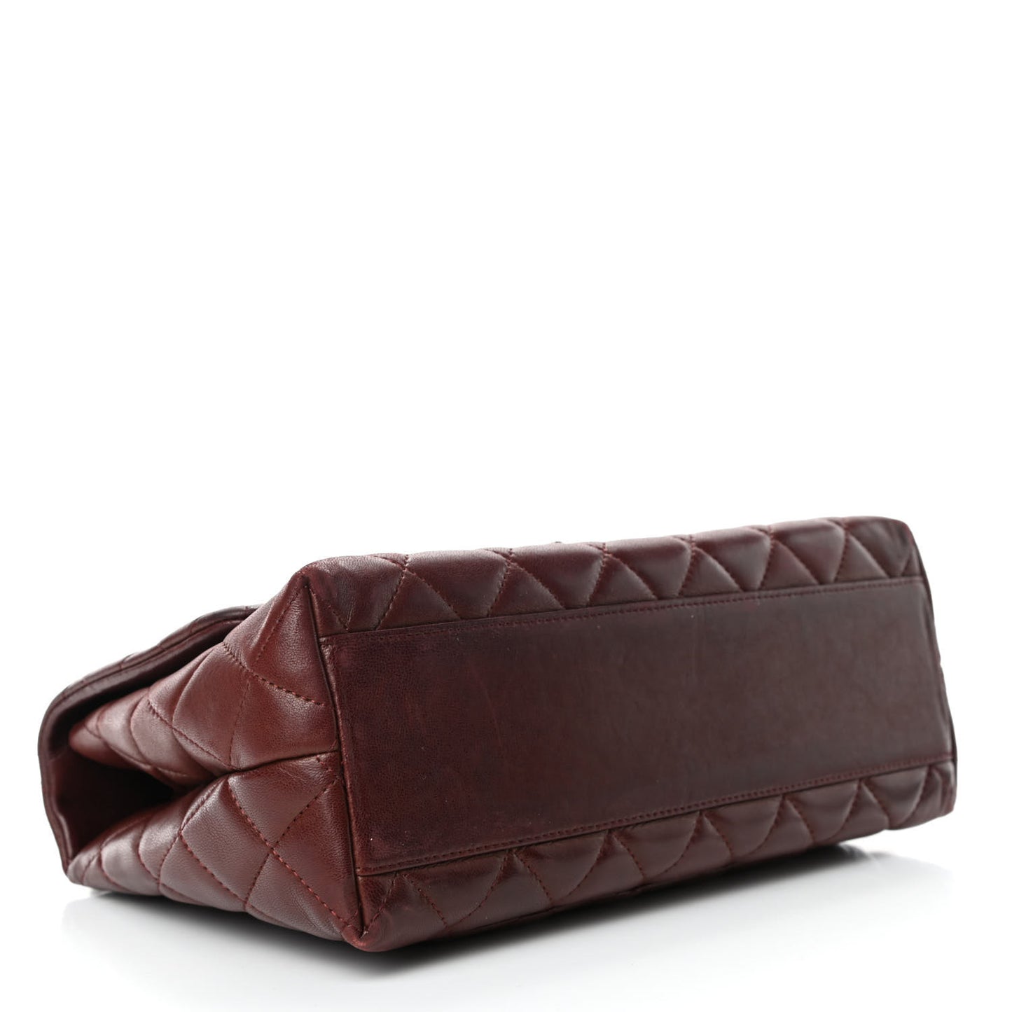 Lambskin Quilted Medium Kelly Flap Bag Burgundy