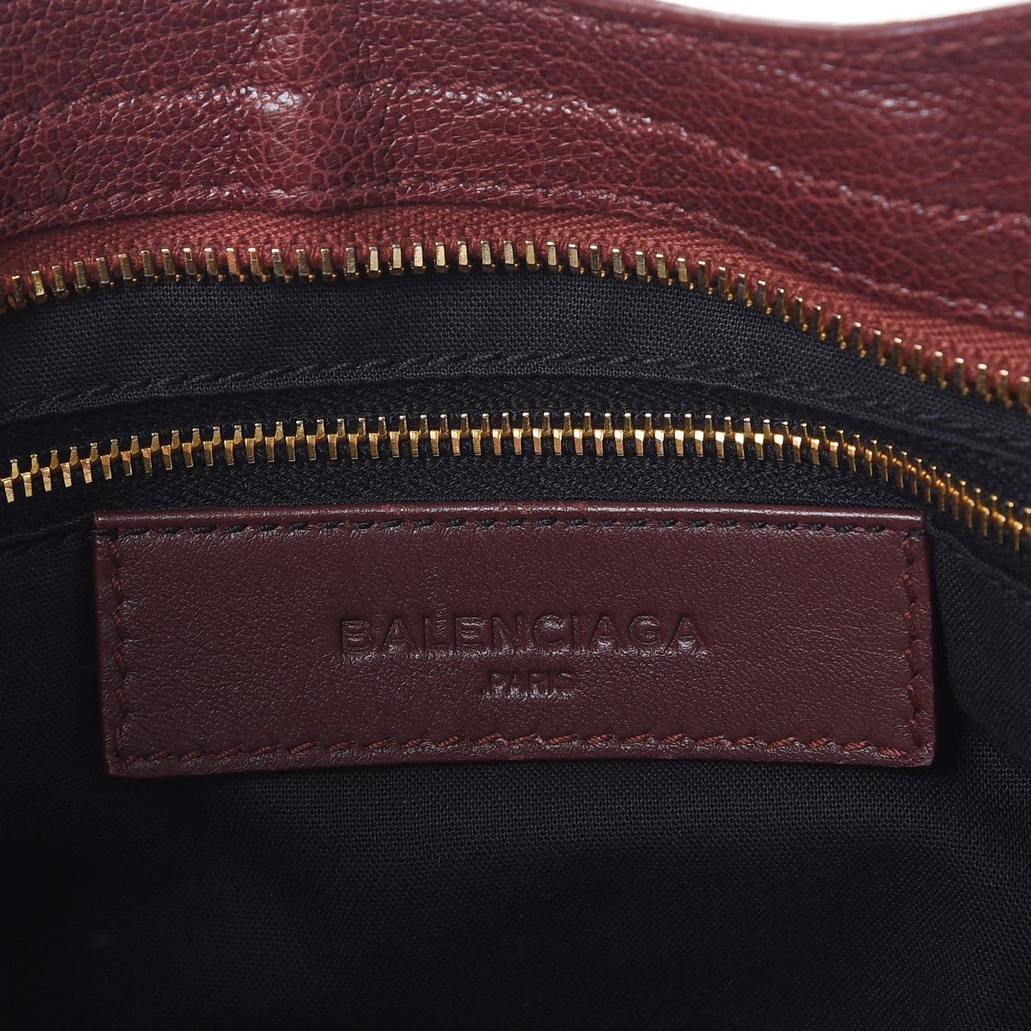 Chevre Gold Metallic Edge Hardware City Bordeaux