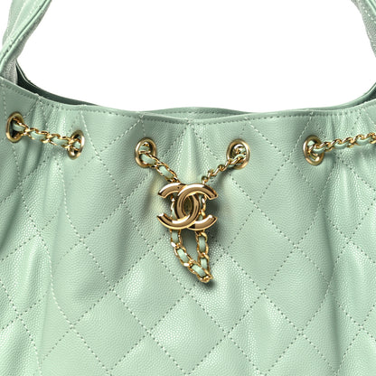 Chanel Caviar Quilted Small Chanel 25 Handbag Light Green 8 of 11
