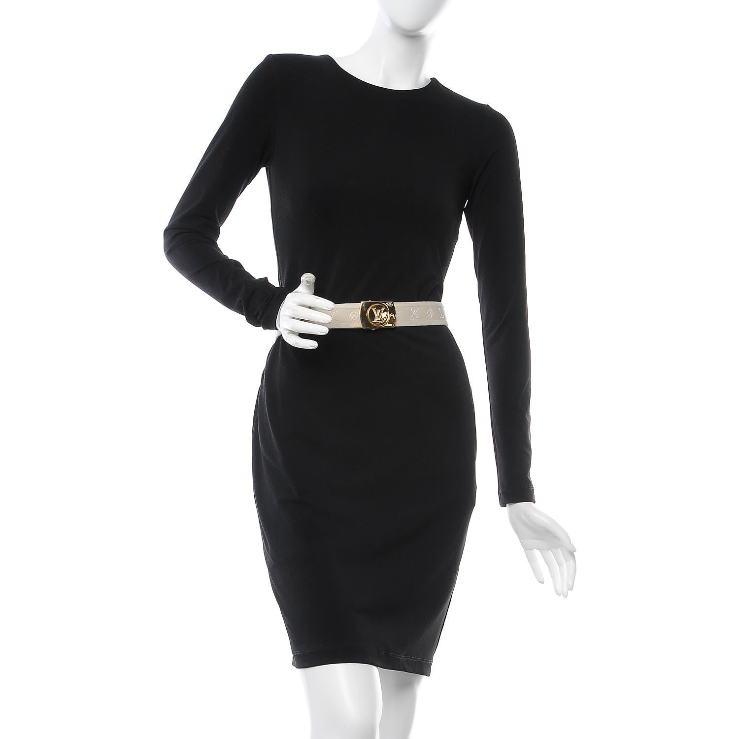 Louis Vuitton Canvas Monogram LV Cut Belt 80 32 White 2 of 8