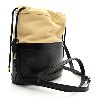 Gucci Azalea Sakai Be Green Calfskin Horsebit 1955 Drawstring Bucket Bag Black Butter 3 of 9