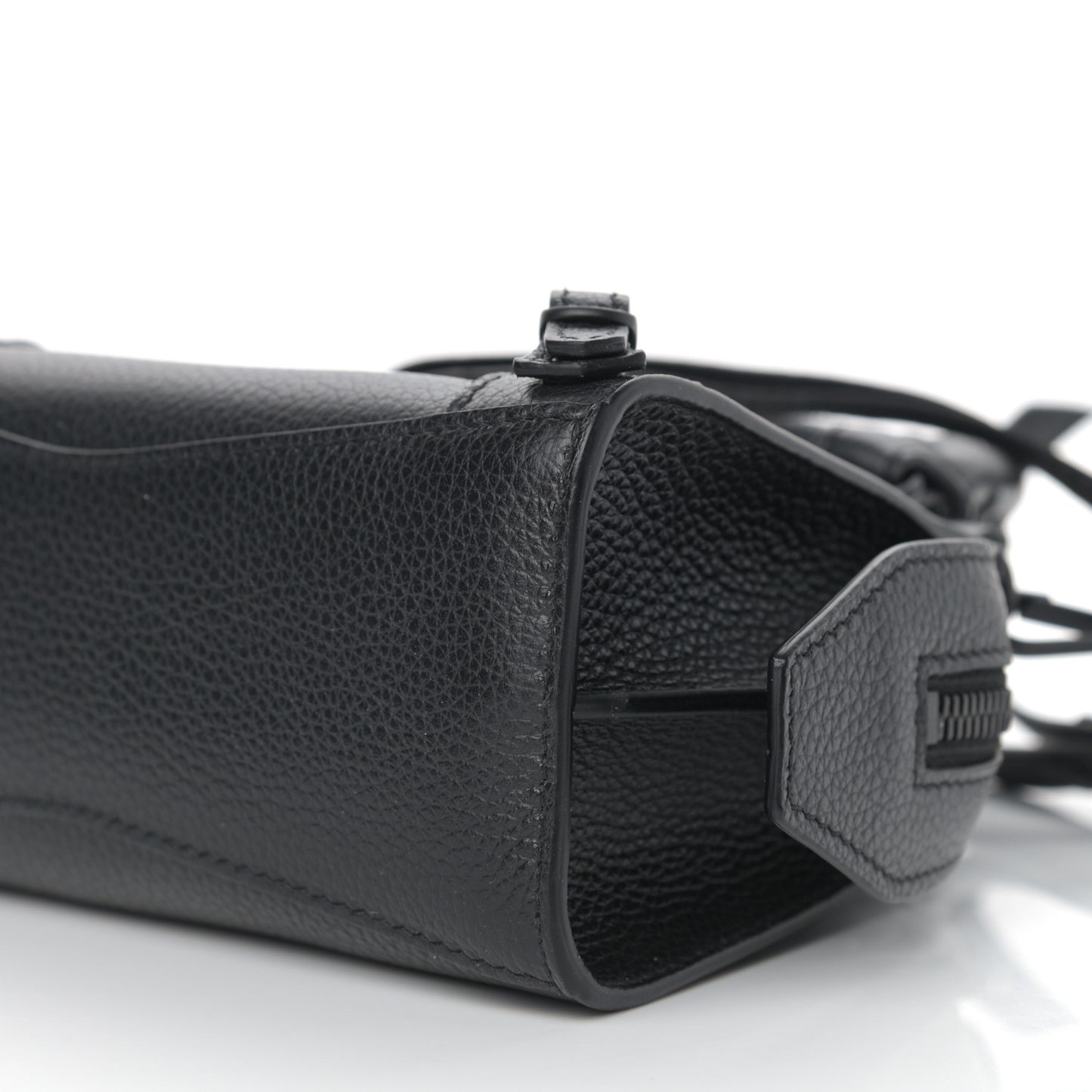 Grained Calfskin Neo Classic Hardware Nano City Crossbody Black