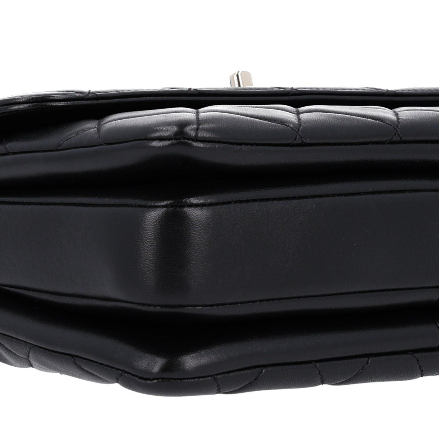Lambskin Quilted Small Trendy CC Dual Handle Flap Bag Black