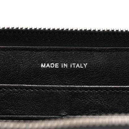 Chanel Crumpled Lambskin Studded Paris Dallas Zip Around Wallet Black 7 of 9