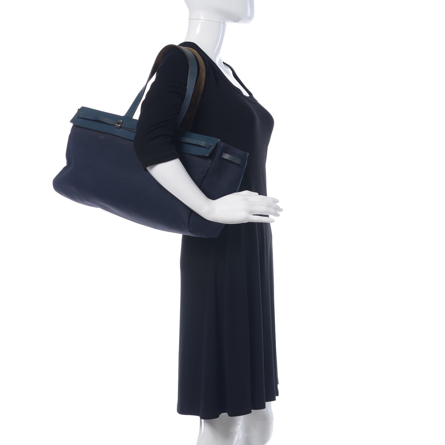 Toile Vache Hunter Herbag Cabas MM Bleu Marine