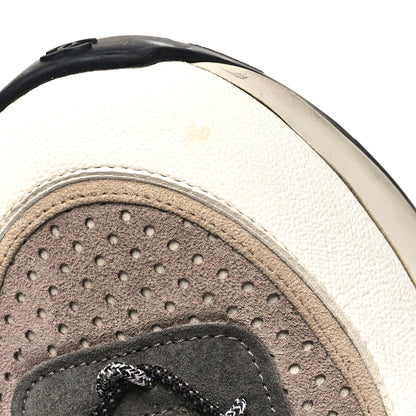 Chanel Fabric Suede Calfskin Mesh Womens CC Sneakers 42 White Grey Purple 9 of 9