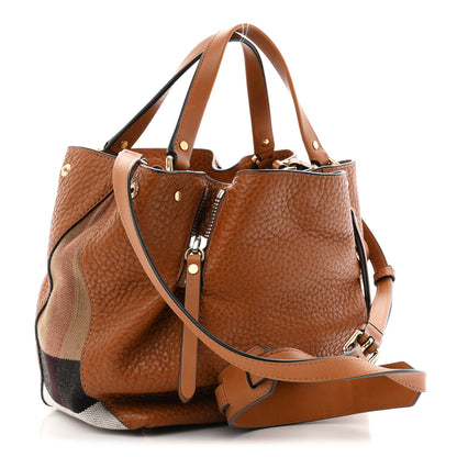 Burberry Grainy Calfskin House Check Small Maidstone Saddle Brown 3 of 10