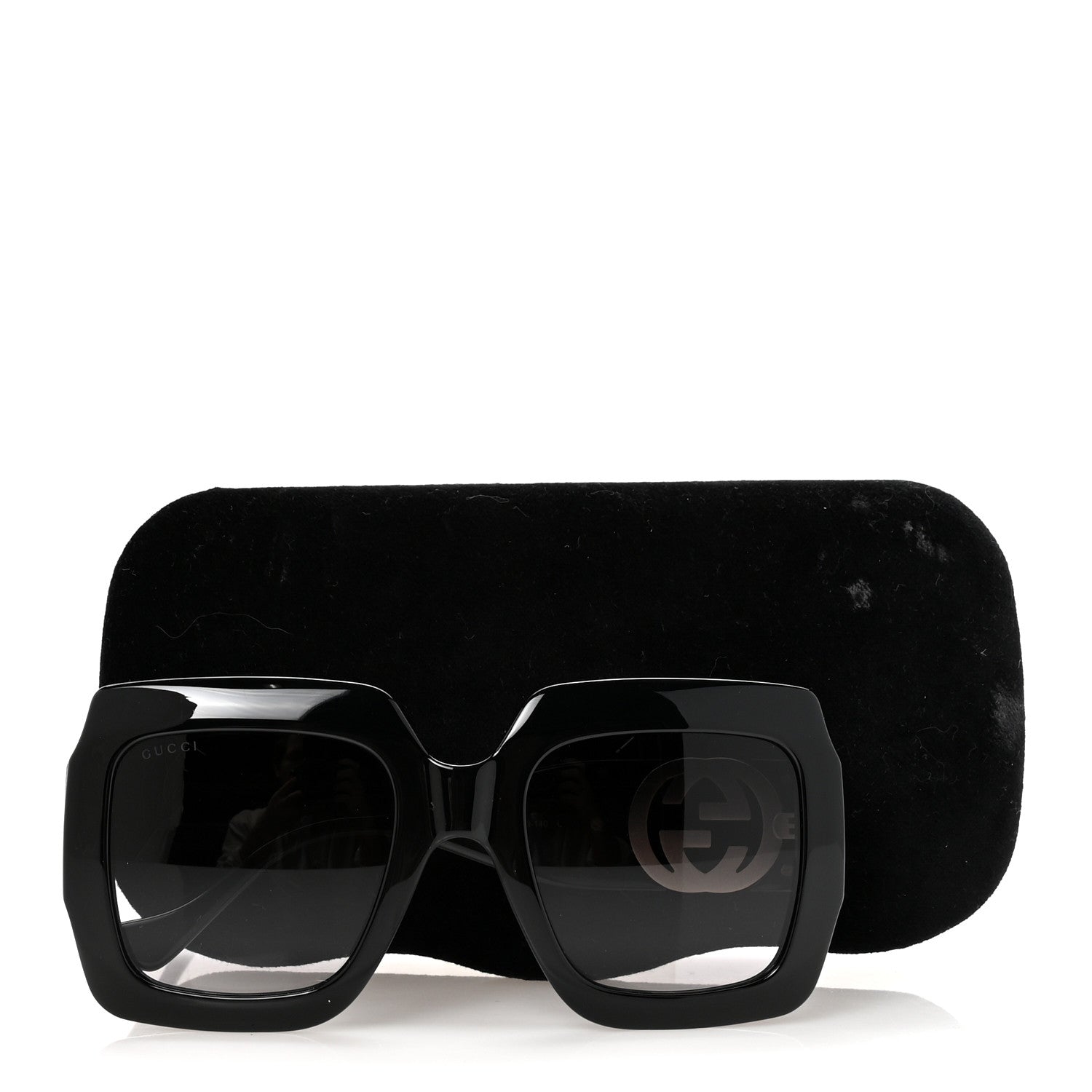 Gucci Acetate Square Frame Chain Sunglasses GG1022S Black 15 of 16