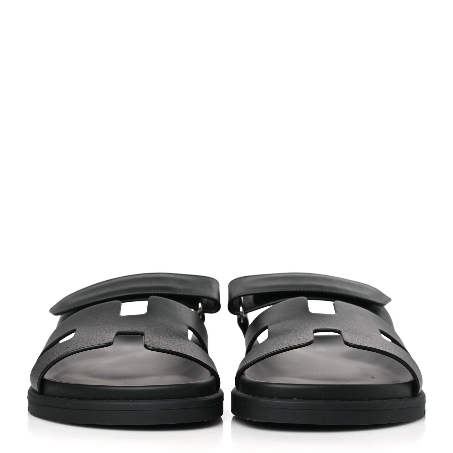 Hermes Calfskin Womens Chypre Sandals 38.5 Black 2 of 9