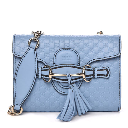 Gucci Soft Microguccissima Mini Emily Chain Shoulder Bag Mineral Blue 1 of 7
