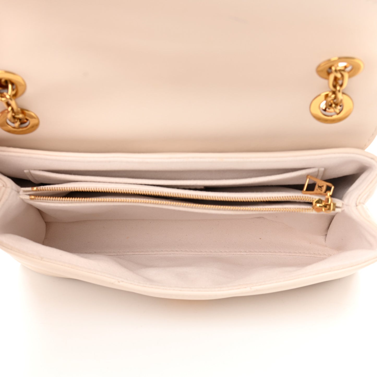 Calfskin LV New Wave Chain Bag Ivory
