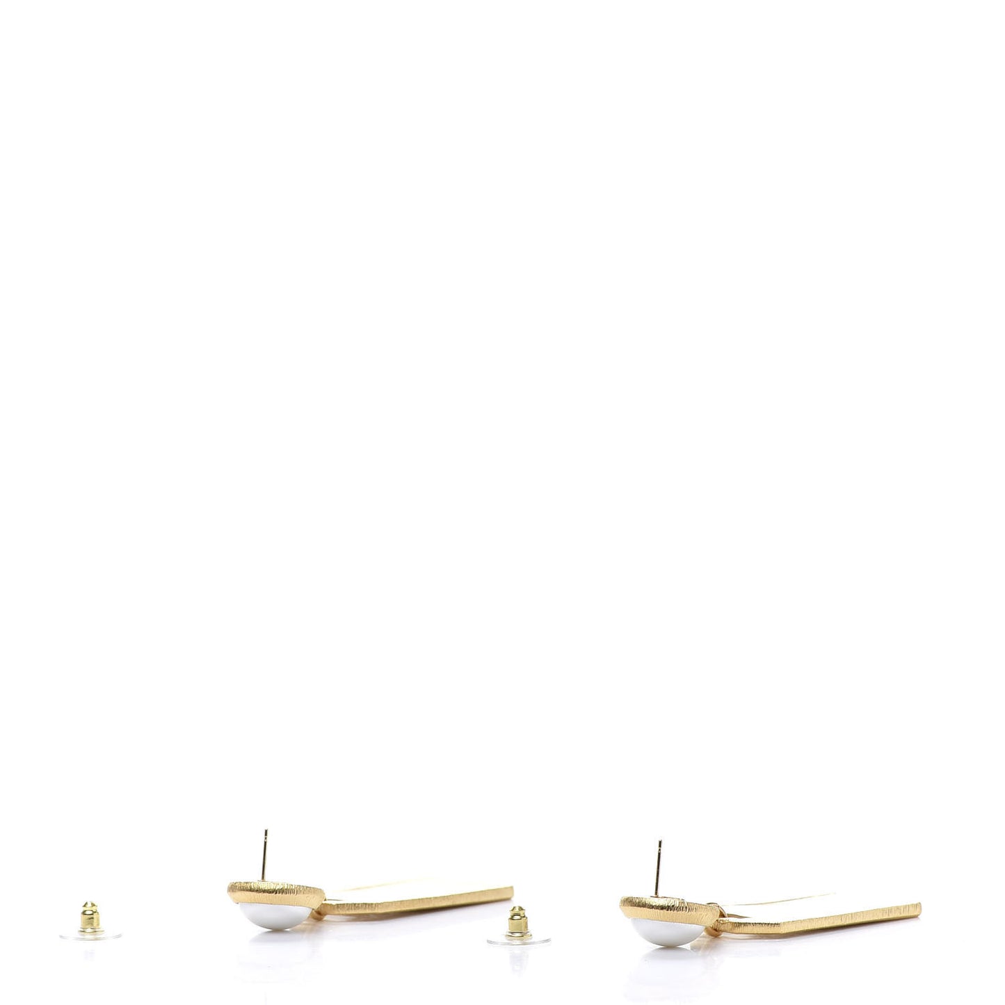 Pearl CC Tags Drop Earrings Gold