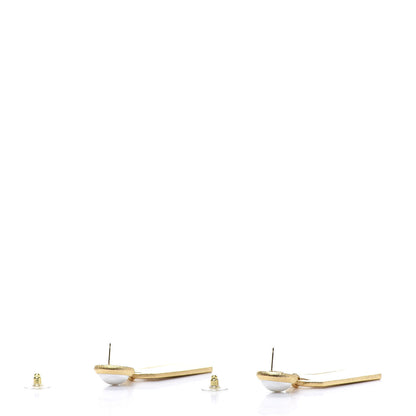 Chanel Pearl CC Tags Drop Earrings Gold 4 of 5