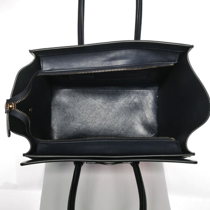Celine Smooth Calfskin Striped Canvas Mini Luggage Navy Blue 5 of 6