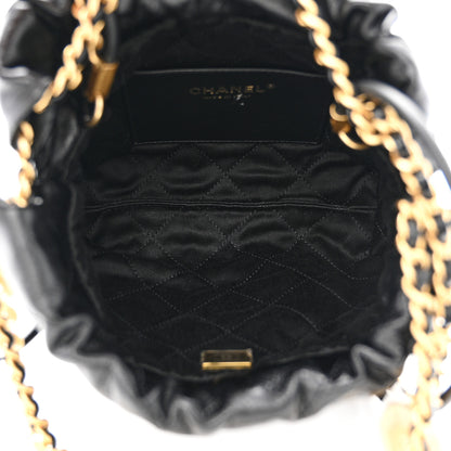 Chanel Shiny Crumpled Calfskin Quilted Pearl Mini Chanel 22 Black 5 of 10
