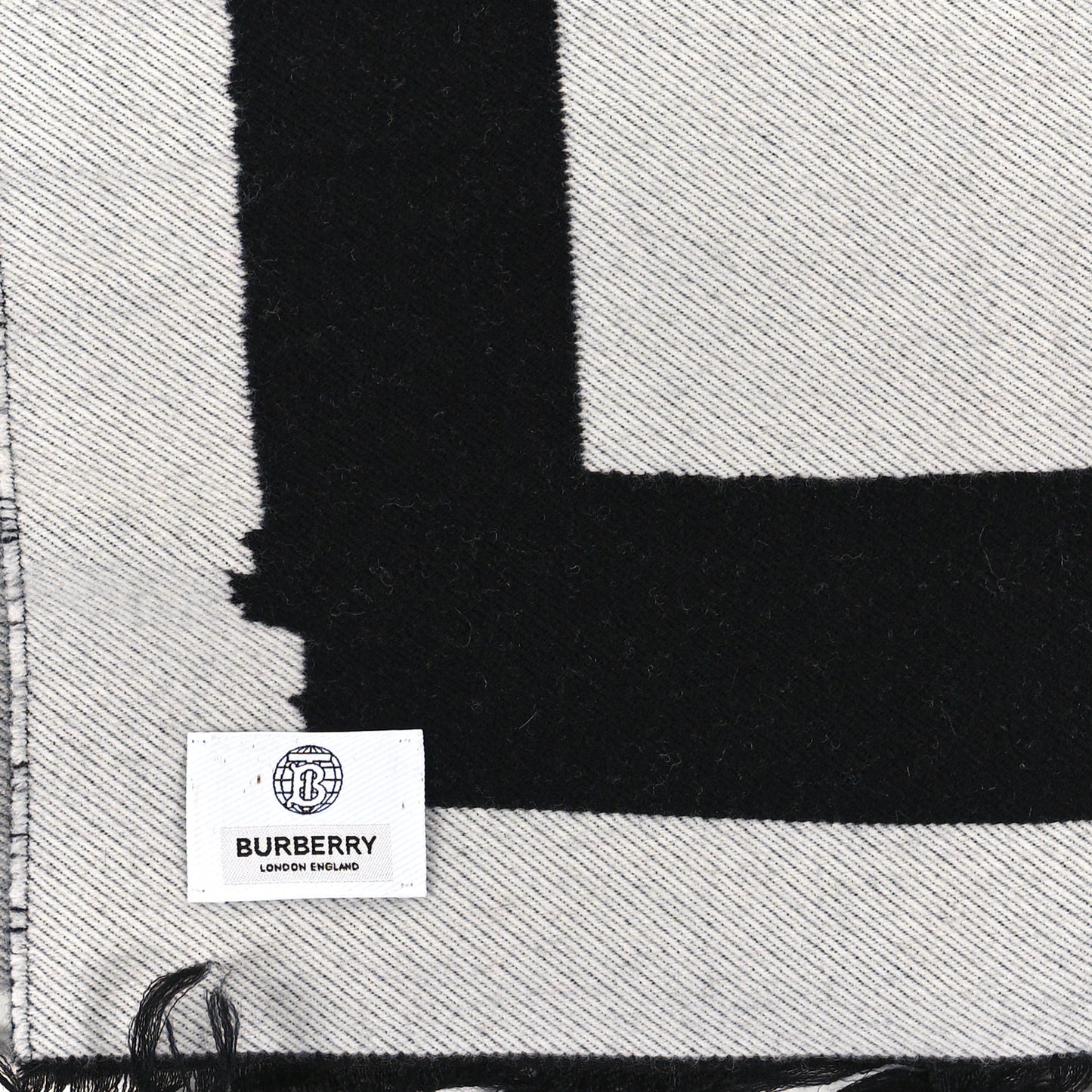Wool Silk Love Logo Football Scarf Black