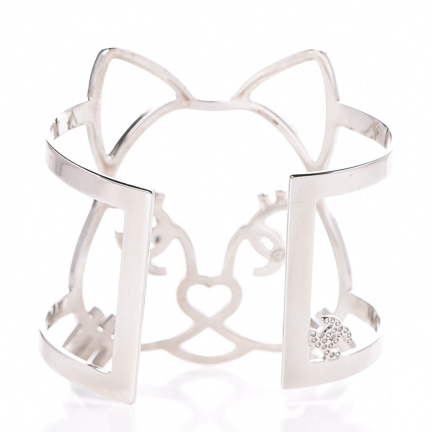 Strass Crystal CC Emoji Robot Cat Cuff