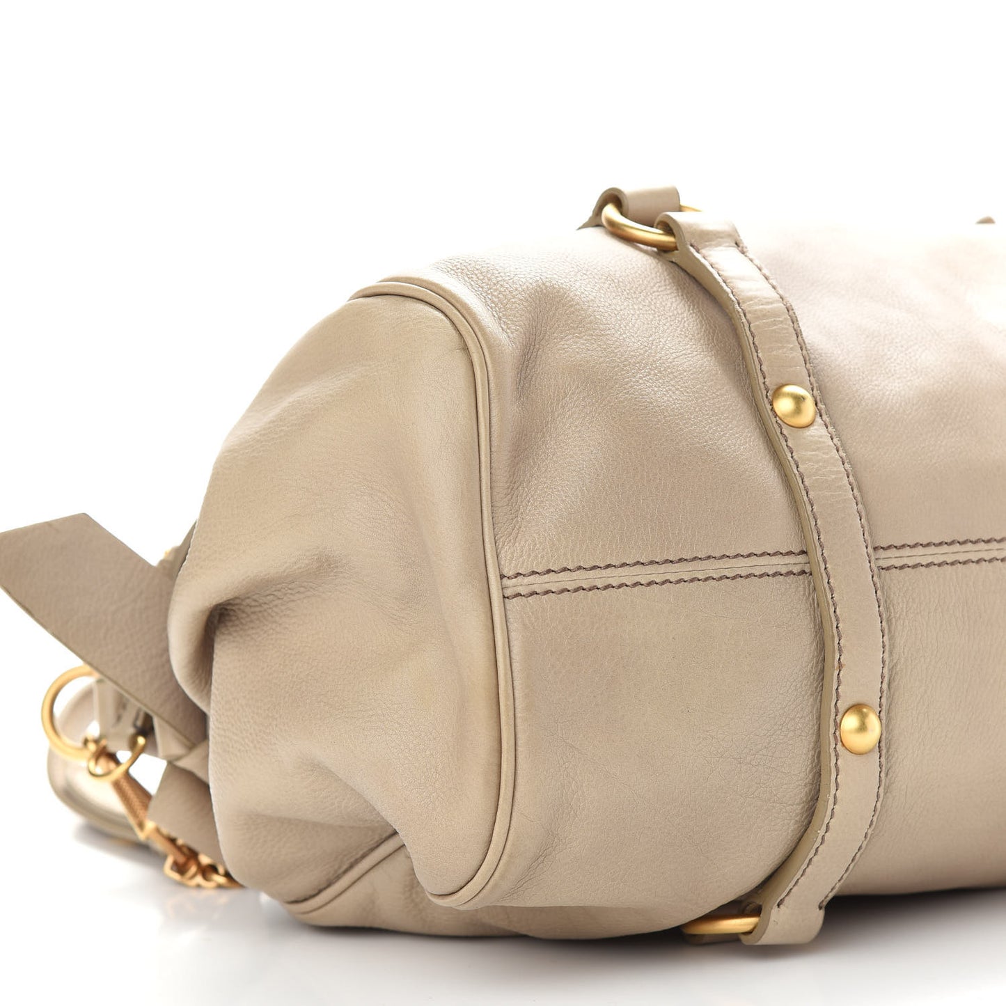 Vitello Lux Medium Bow Bag Alluminio
