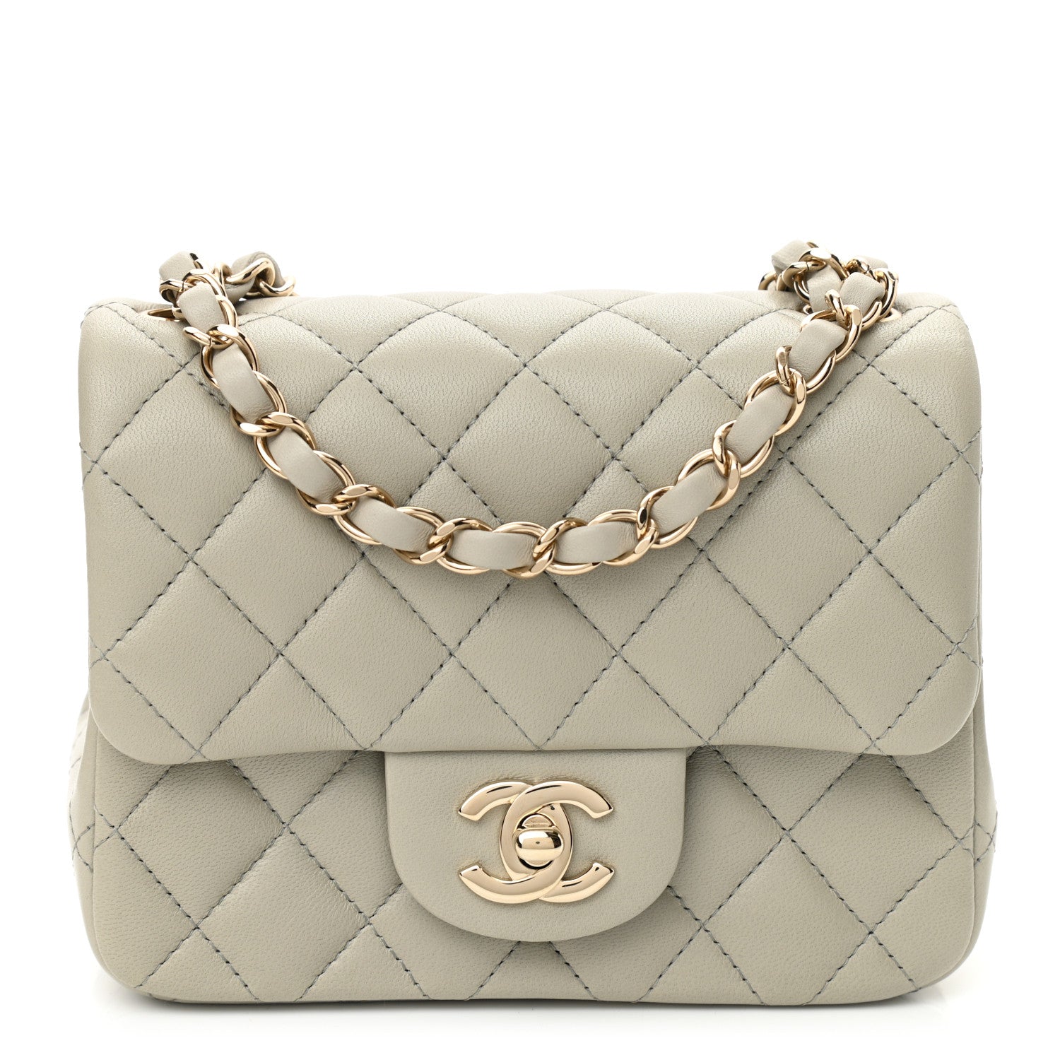 Chanel Lambskin Quilted Mini Square Flap Grey 1 of 11