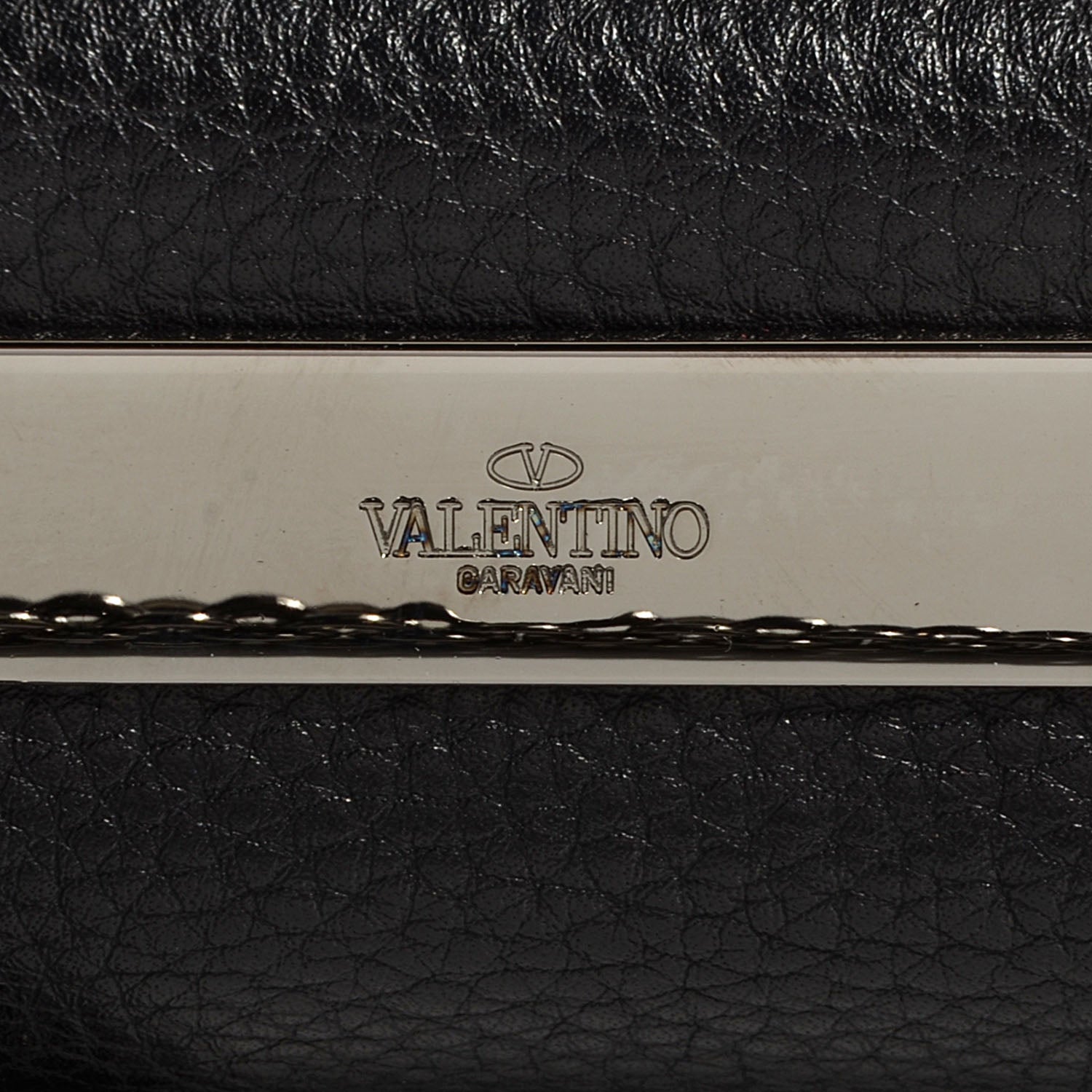 Valentino Garavani Pebbled Calfskin Crystal Encrusted Studs Va Va Voom Shoulder Bag Black 9 of 9