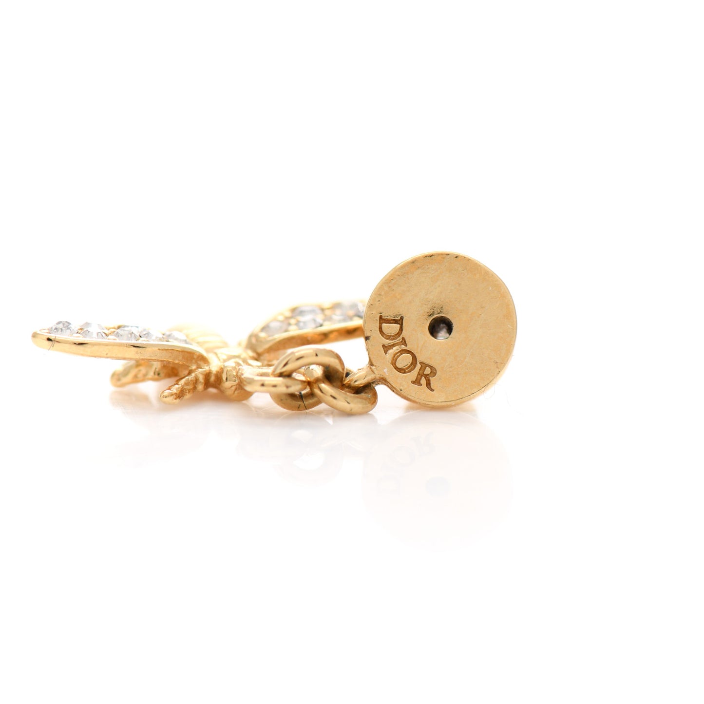 Crystal CD Bee Earrings Gold