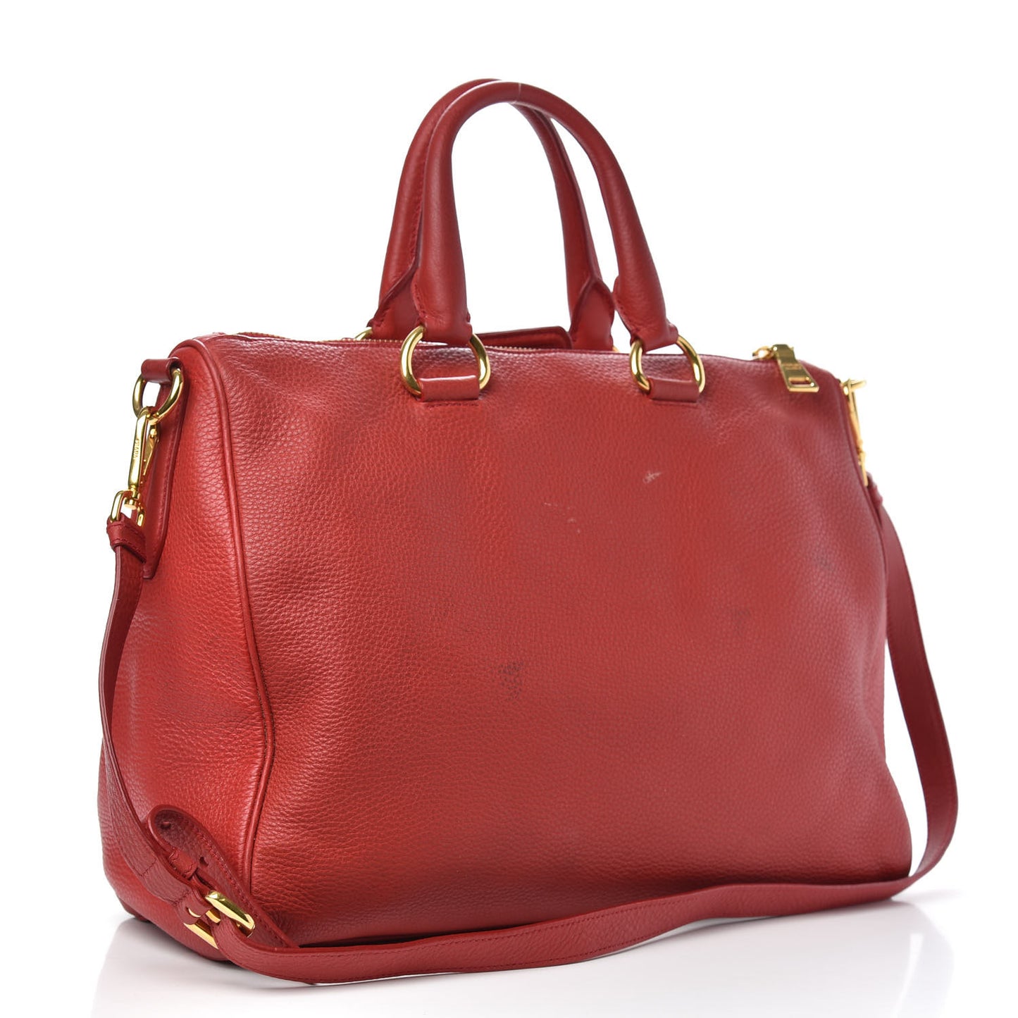 Vitello Daino Top Handle Shoulder Bag Rosso