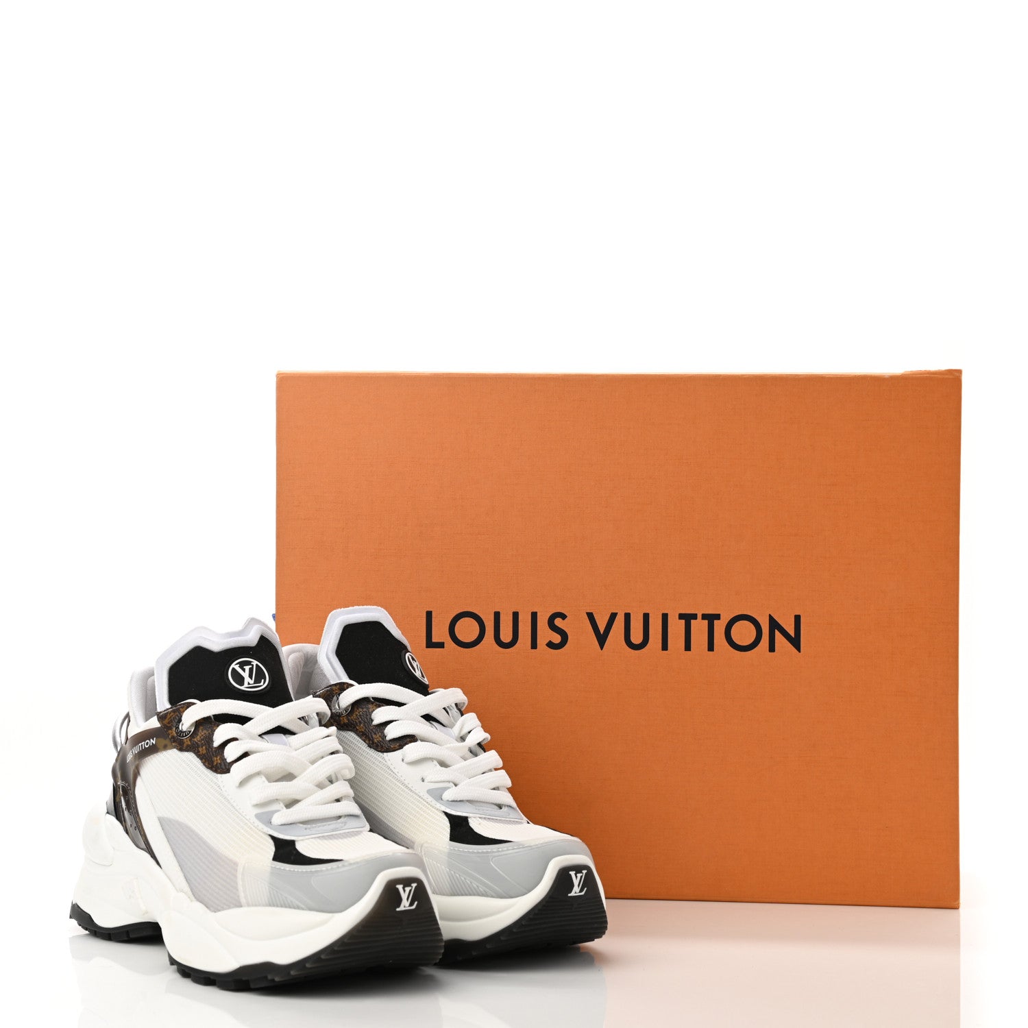Louis Vuitton Monogram Calfskin Run 55 Sneakers 36.5 White 11 of 11