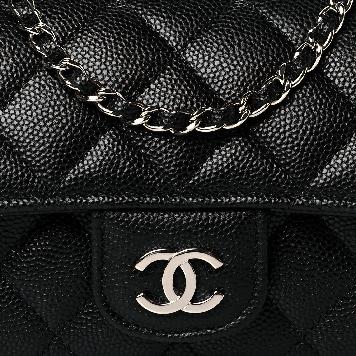 Chanel Caviar Quilted Glasses Case With Chain Black 9 of 12