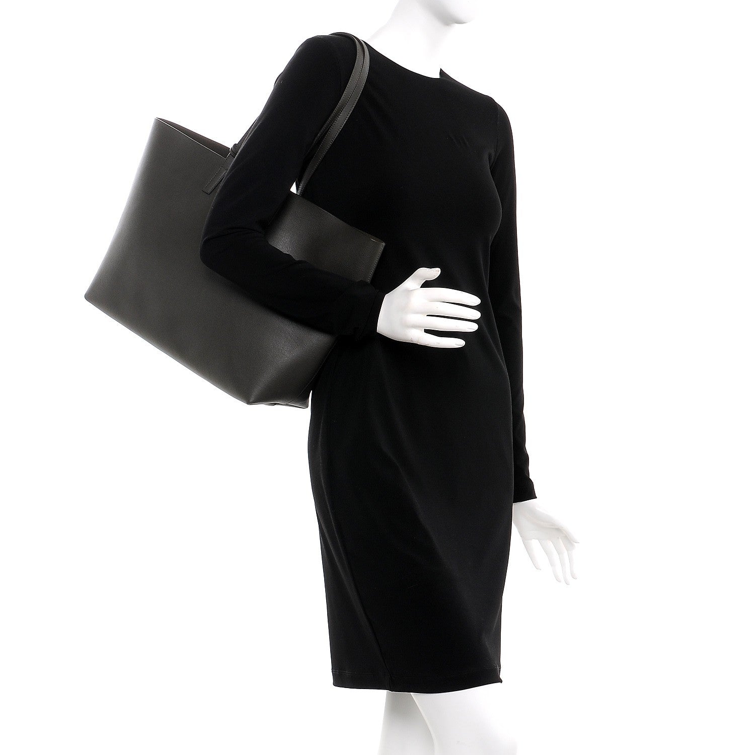 Saint Laurent Calfskin Large Shopping Tote Earth 2 of 11