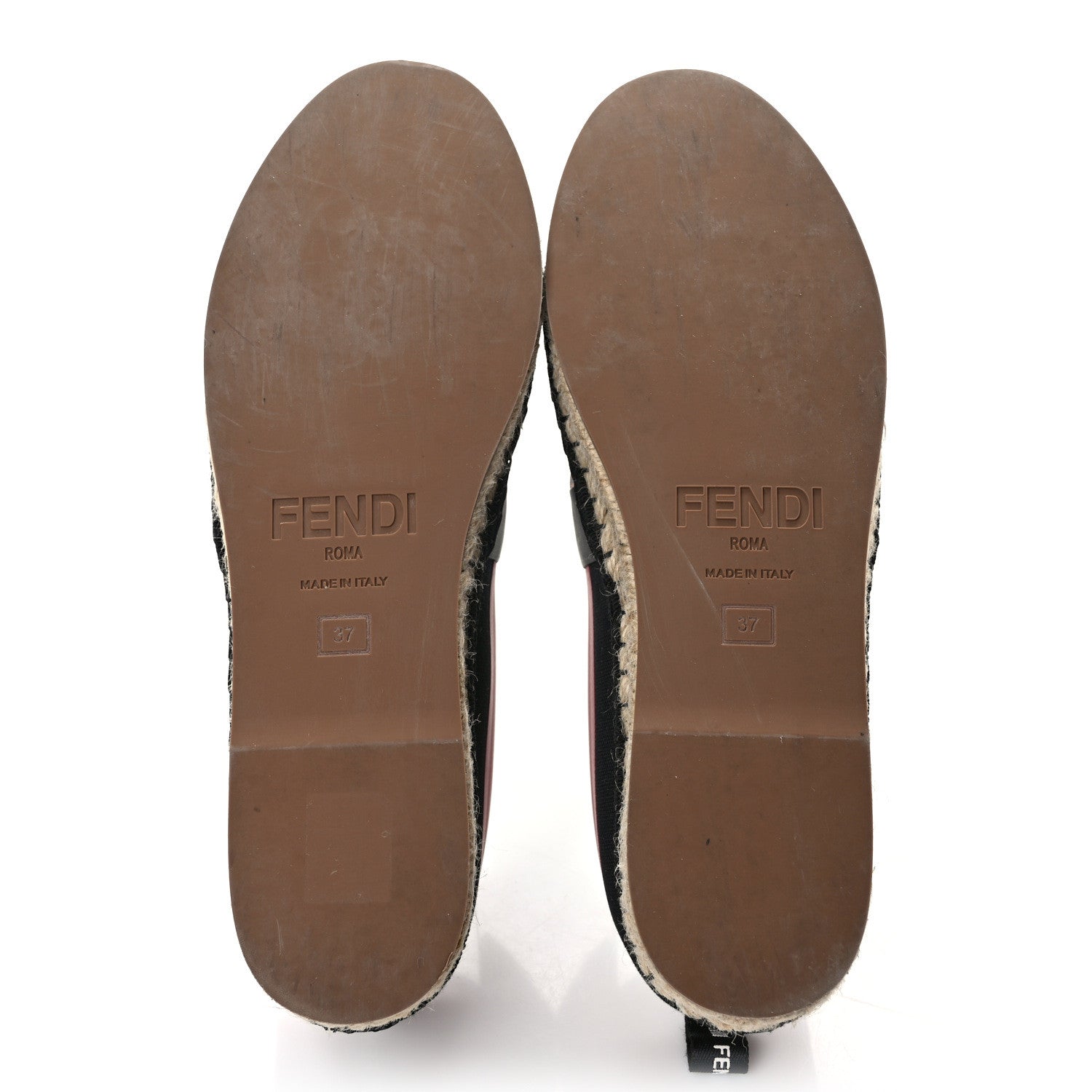 Fendi Canvas Mesh FF Colibri Espadrilles 37 Black Tobacco Moro 6 of 9