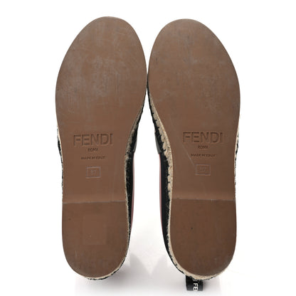 Fendi Canvas Mesh FF Colibri Espadrilles 37 Black Tobacco Moro 6 of 9