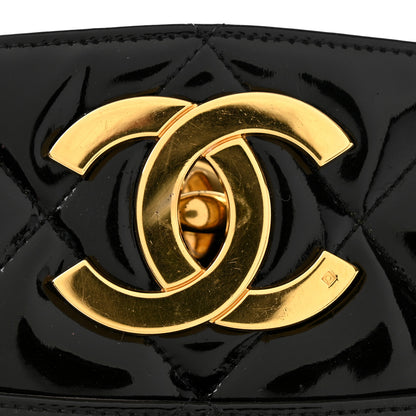 Chanel Patent Quilted CC Shoulder Bag Black 11 of 11