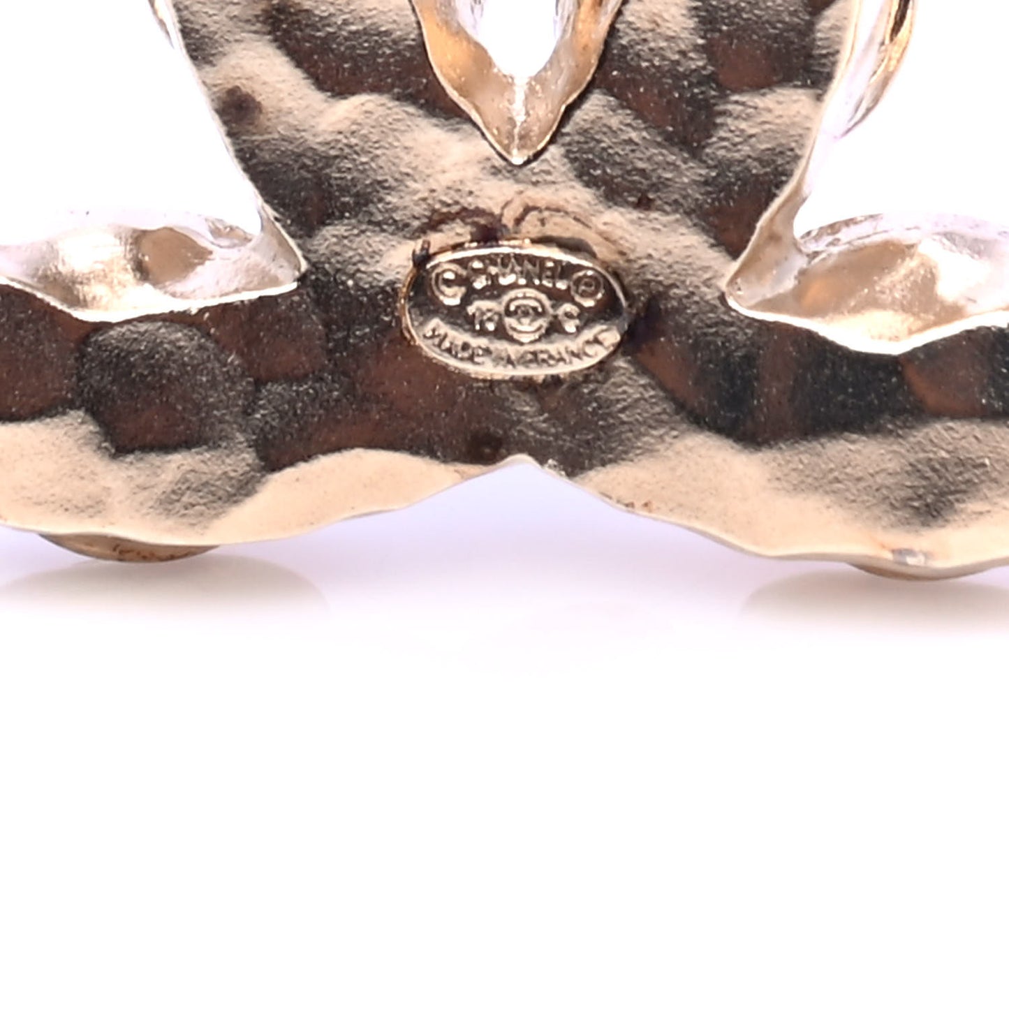 Poured Glass CC Brooch Gold Multicolor