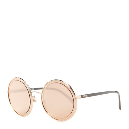 Chanel Metal Round Sunglasses 4226 Rose Gold 1 of 8