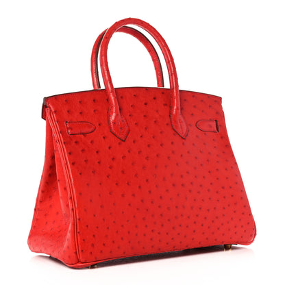 Hermes Ostrich Birkin 30 Rouge Vif 2 of 33