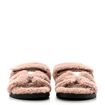 Hermes Woolskin Womens Chypre Sandals 39 Bois De Santal 2 of 8