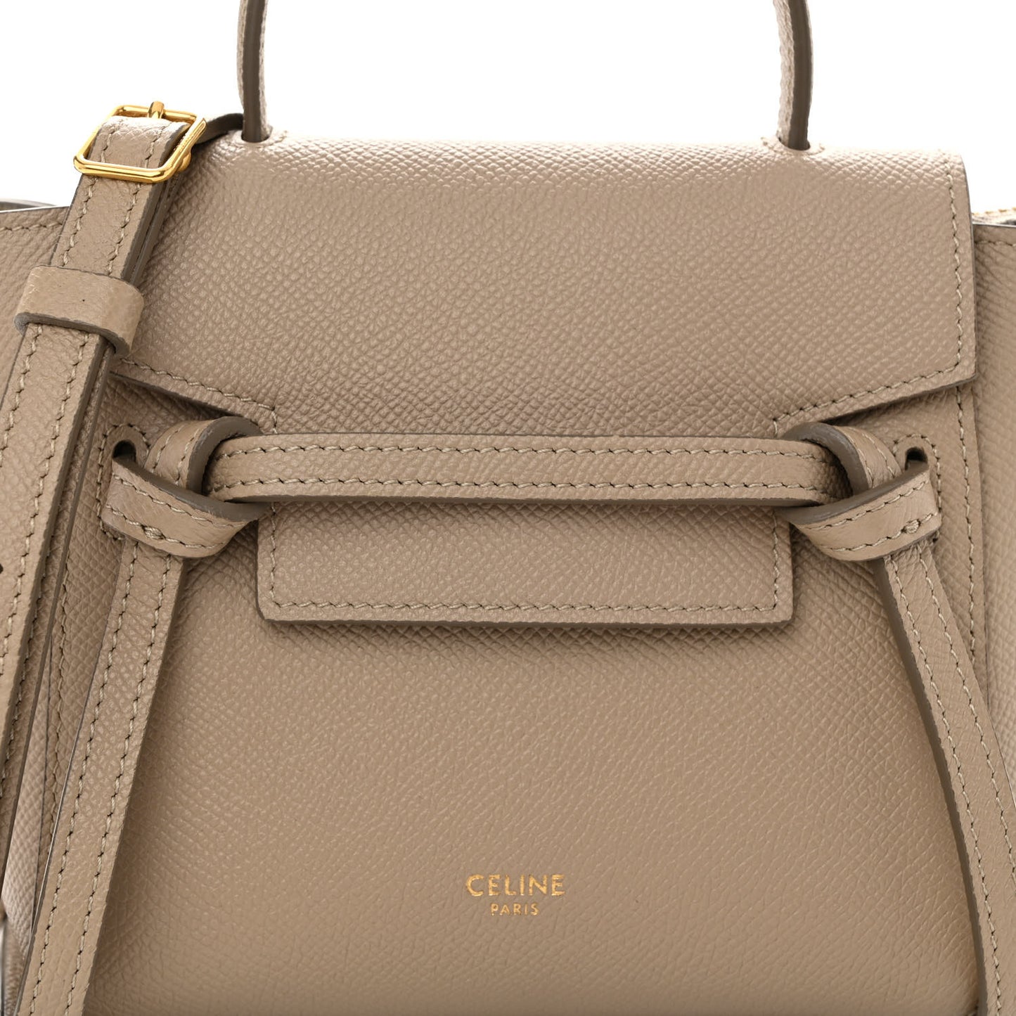 Grained Calfskin Pico Belt Bag Light Taupe