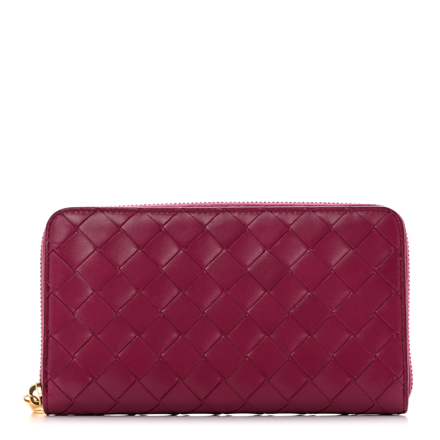 Nappa Intrecciato Zip Around Wallet Cinnabar