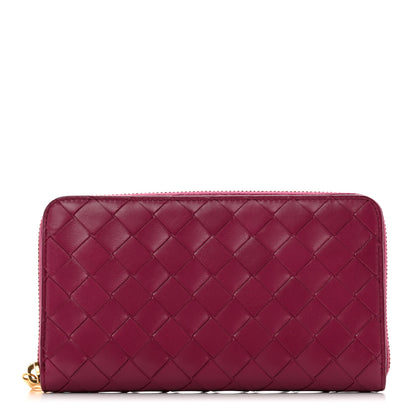 Bottega Veneta Nappa Intrecciato Zip Around Wallet Cinnabar 1 of 10