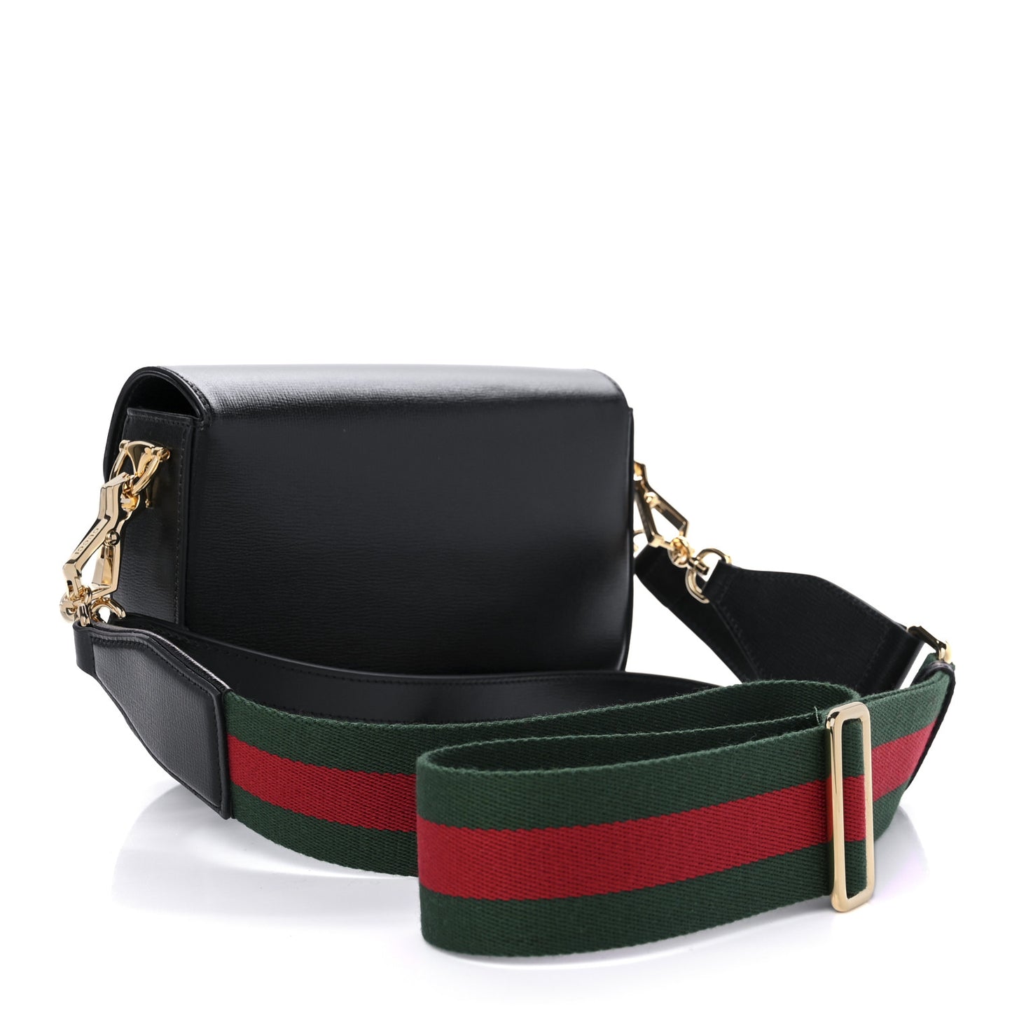 Azalea Calfskin Web Mini Horsebit 1955 Shoulder Bag Black
