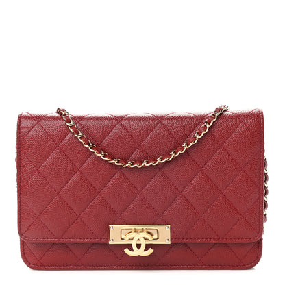 Chanel Caviar Quilted Golden Class Wallet On Chain WOC Red 1 of 14