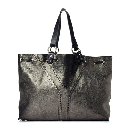 Saint Laurent Calfskin Reversible Double Sac Y Tote Gold Black 3 of 14